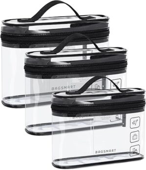 BAGSMART TSA Approved Clear Toiletry Bag Set