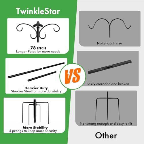 Twinkle Star 2Pk Garden Shepherds Hooks 78inch - Image 5