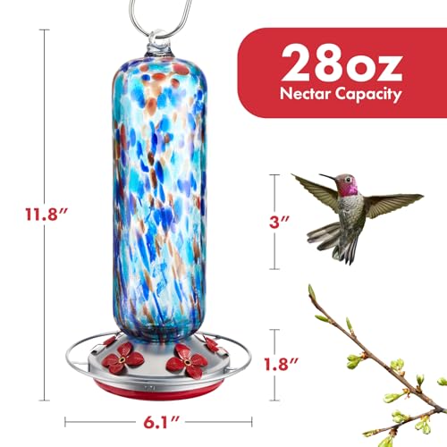 Twinkle Star Twinkle Star Glass Hummingbird Feeder, 28fl.oz - Image 2