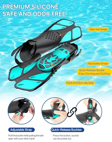 Ubekezele Snorkeling Gear Set With Mask, Snorkel, Fins - Image 4