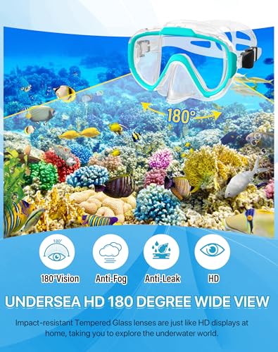 Ubekezele Snorkeling Gear Set With Mask, Snorkel, Fins - Image 2