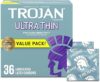 TROJAN Ultra Thin Lubricated Condoms, 36 Count