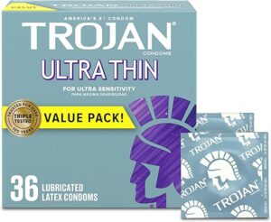TROJAN Ultra Thin Lubricated Condoms, 36 Count
