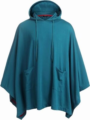 COOFANDY Unisex Casual Hooded Poncho Cape