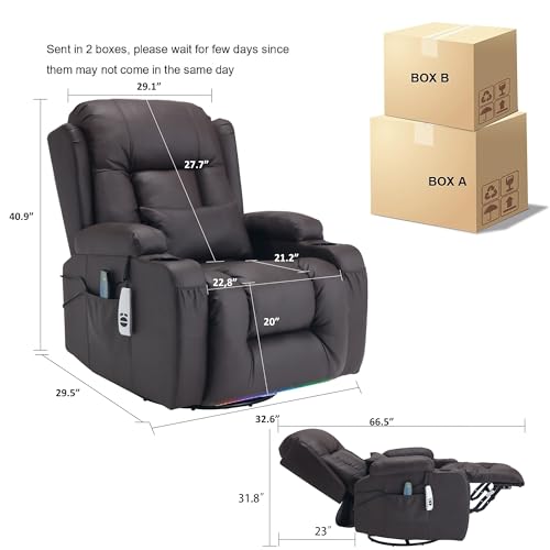 URRED Faux Leather Power Recliner Chair - Image 3