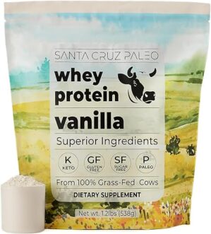 Santa Cruz Paleo Vanilla Paleo Whey Protein Powder, 20g
