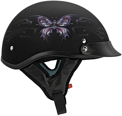 VCAN Cruiser Intricate Butterfly Half Helmet - Image 3