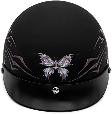 VCAN Cruiser Intricate Butterfly Half Helmet - Image 4