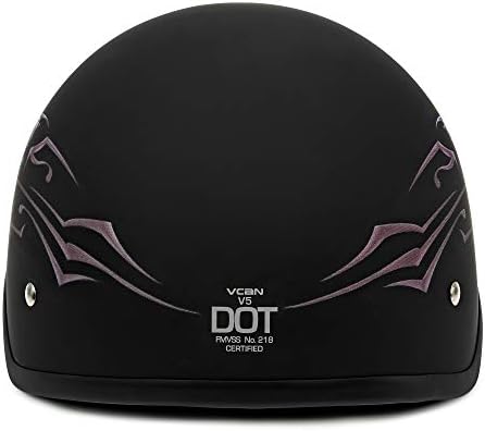 VCAN Cruiser Intricate Butterfly Half Helmet - Image 5