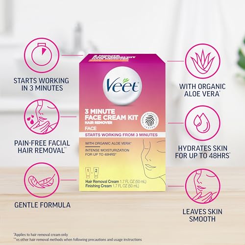 Veet Facial Hair Removal Cream Kit, 2 Piece - Image 3