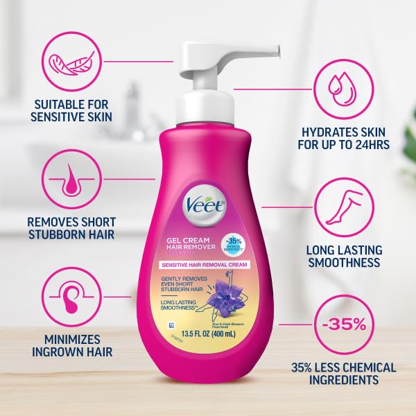Veet Gel Hair Remover Cream, Sensitive, 13.5 oz - Image 4