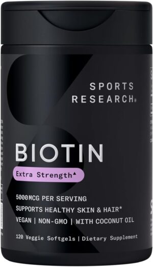 Sports Research Vegan Biotin 5000mcg With Coconut Oil