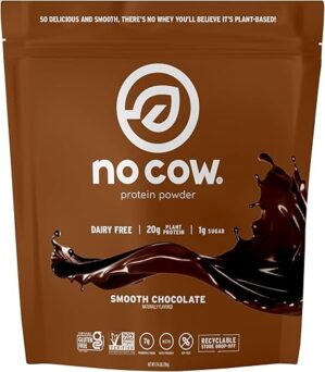No Cow Vegan Chocolate Protein Powder, 20g Protein