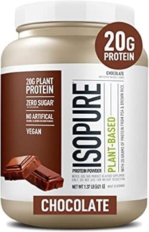 Isopure Vegan Chocolate Protein Powder, Sugar Free