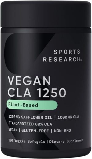 Sports Research Vegan CLA 1250mg Softgels – 180 Count