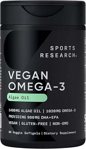 Sports Research Vegan Omega-3 Algae Oil Supplement