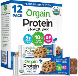 Orgain Vegan Protein Bars, Chocolate Chip Cookie Dough