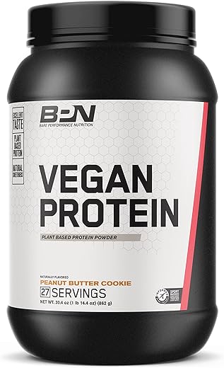 BARE PERFORMANCE NUTRITION Vegan Protein, Naturally Sweetened, Peanut Butter