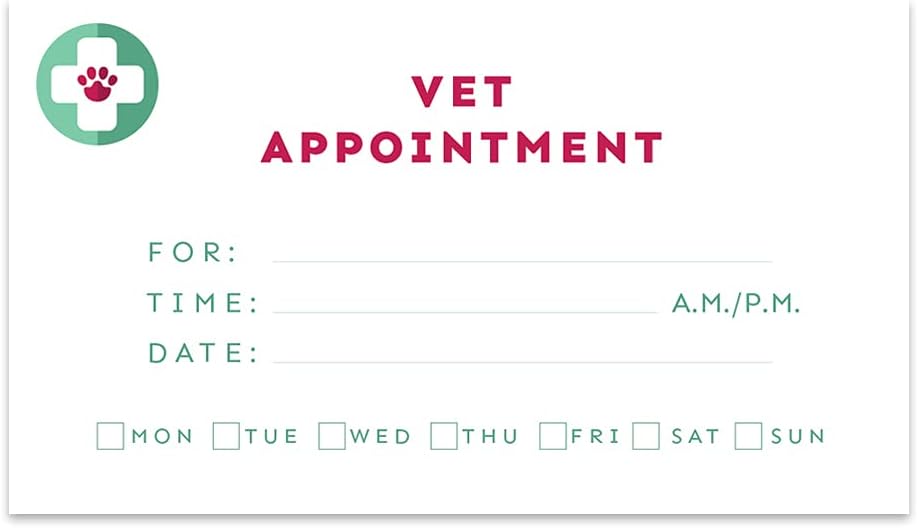 Andaz Press Veterinarian Appointment Business Cards, Bulk 100
