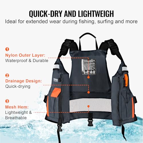 VEVOR Life Vest For Watersports, 80N Buoyancy - Image 3