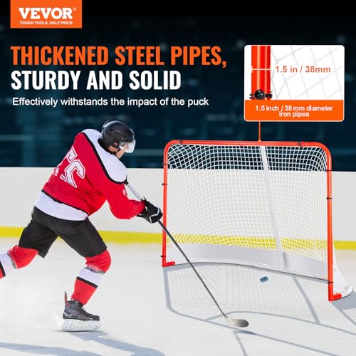 VEVOR Street Hockey Net, Indoor Outdoor Steel Goal - Image 2
