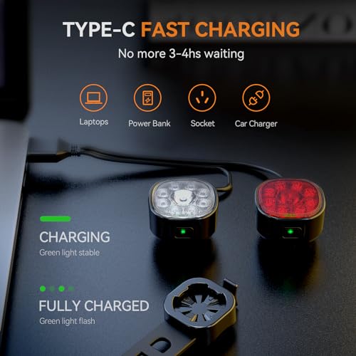 VICTAGEN Bike Lights Kit 9LED Headlights Waterproof - Image 5