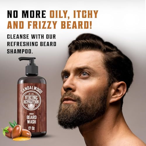 Viking Revolution Beard Wash & Conditioner Set, Sandalwood - Image 3