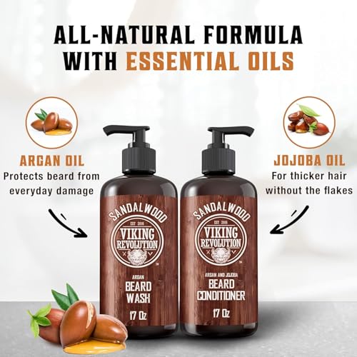 Viking Revolution Beard Wash & Conditioner Set, Sandalwood - Image 5