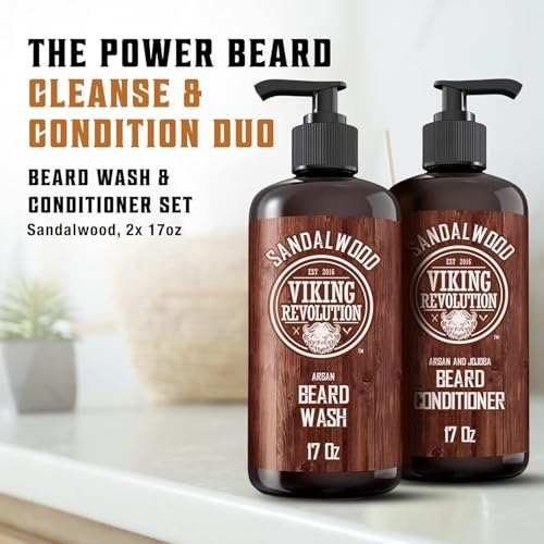Viking Revolution Beard Wash & Conditioner Set, Sandalwood - Image 2