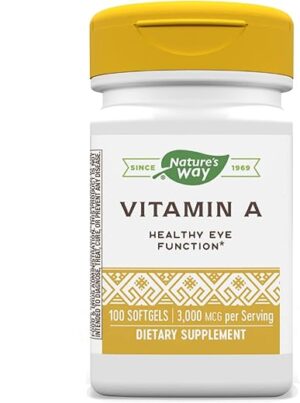 Nature’s Way Vitamin A, 3,000 Mcg, 100 Softgels