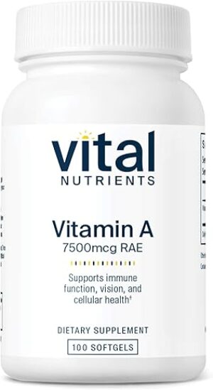 Vital Nutrients Vitamin A 7500mcg Supplement, 100 Capsules