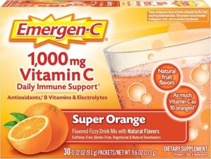Emergen-C Vitamin C Powder For Immune Support, Super Orange, 30 Count