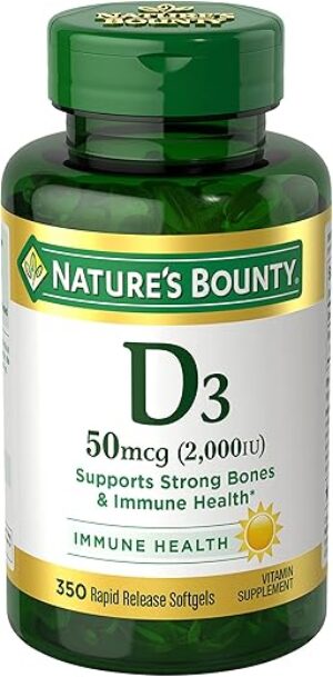 Nature’s Bounty Vitamin D 2000 IU Softgels, 350 Ct