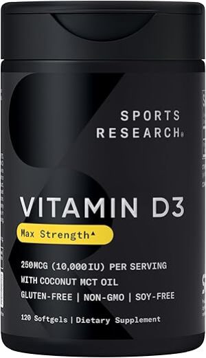 Sports Research Vitamin D3 10,000 IU Supplement