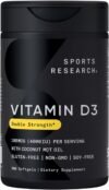 Sports Research Vitamin D3 4000 IU Softgels, 360 Count