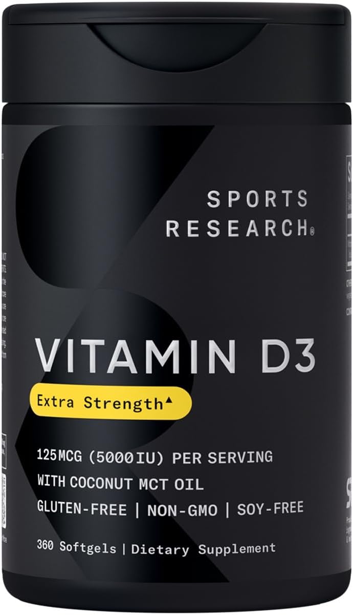 Sports Research Vitamin D3 5000 IU With Coconut MCT