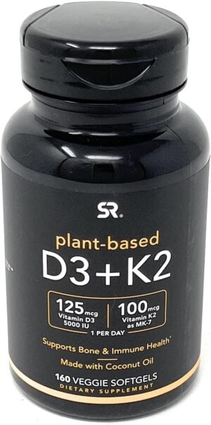 Sports Research Vitamin D3 K2 5000iu & 100mcg Softgels