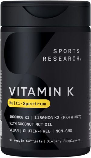 Sports Research Vitamin K Multi-Spectrum, Vegan Capsules
