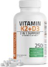 Bronson Vitamin K2 (MK7) With D3, 250 Capsules