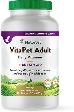 NaturVet VitaPet Adult Dog Vitamins With Breath Aid - 60 Ct