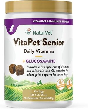 NaturVet VitaPet Senior Dog Vitamin Supplements 120 Ct