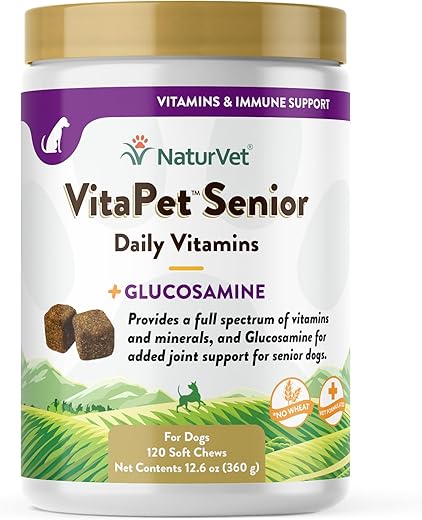 NaturVet VitaPet Senior Dog Vitamin Supplements 120 Ct