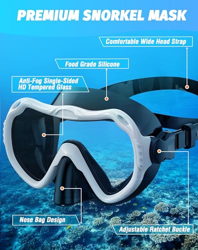 Vmkfuler Adult Snorkel Gear, 180° Panoramic Mask - Image 3
