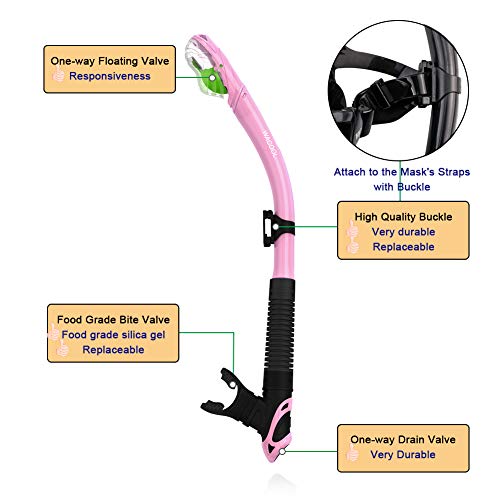 WACOOL Dry Top Snorkel Tube With Comfortable Mouthpiece - Image 2