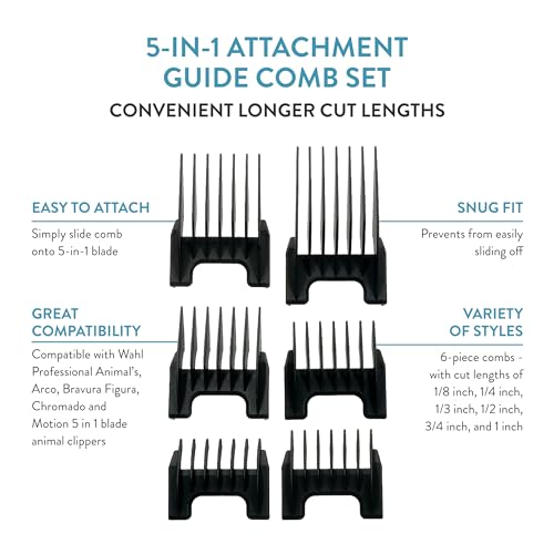 Wahl Professional 5-in-1 Clipper Guide Comb Set - Image 2