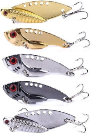 LURESMEOW Walleye Fishing Metal Blade Bait Lures, 5pcs