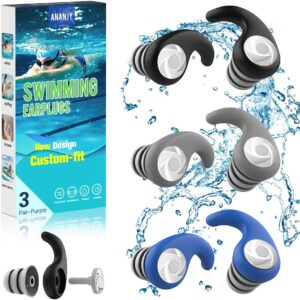 ANANJY Waterproof Reusable Silicone Swim Earplugs