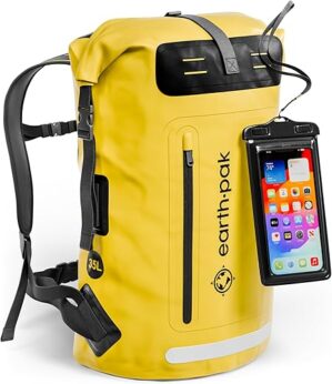 Earth Pak Waterproof Roll-Top Hiking Backpack With IPX8 Case