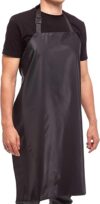 Aulett Home Waterproof Rubber Vinyl Apron, Black