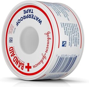 Band-Aid Waterproof Self-Adhesive Tape Roll, 1 in by 10 yd